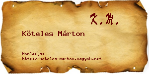 Köteles Márton névjegykártya