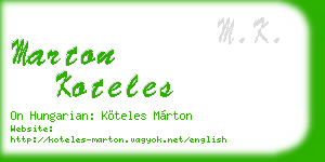 marton koteles business card