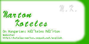 marton koteles business card